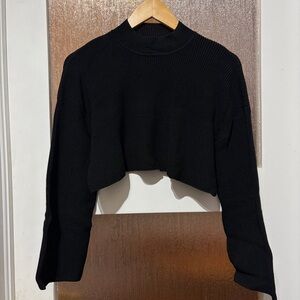 Aritzia Wilfred Mock Neck Cropped Knit Sweater